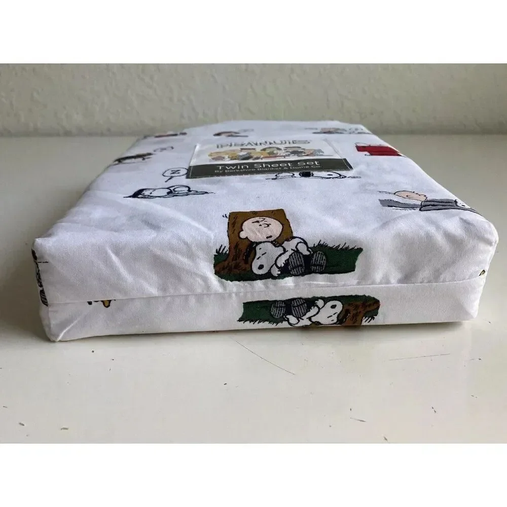 Peanuts Snoopy Woodstock Charlie Brown Linus‎ Sally TWIN Size Soft Sheet Set NEW